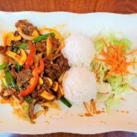 T7. Hot & Spicy Beef Teriyaki · Thinly sliced spicy pork and grilled to perfection and stir-fried with vegetables.