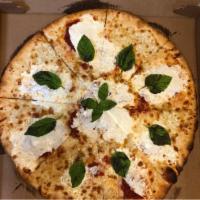 16. Margherita Pizza · Fresh mozzarella, basil, marinara sauce and virgin olive oil. Pork free.