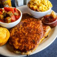 Mesquite Skillet Pork Chops · Comes with granny smith apple chutney. Served with 2 sides.