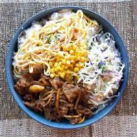 Spicy Pork Bowl · Pork marinated in a traditional Korean sauce with flavors of spice, sweetness, and savory pe...