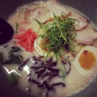 Tonkotsu Ramen · Chicken & Pork Broth / Black Garlic Oil / Chashu Pork / Soft Boiled Egg / Green Onions / Dri...
