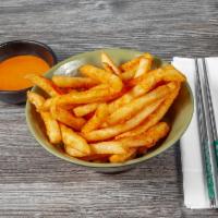 B. B. Frites · Russet potato fries seasoned with the Korean spice blend. Served with spicy aioli.