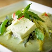 Green Curry a la Carte · Eggplant, bamboo shoot, bell pepper, and basil leaves in green curry. Spicy.