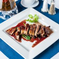 Half Grilled Roasted Duck with Flour Tortilla Dinner · 4 pieces.