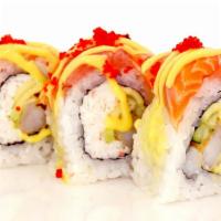 Hawaiian Roll · In : Shrimp tempura, Crab, Avocado, Cucumber, Mango Sauce
Out : Tuna, Salmon, mango sauce, t...