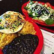 Pork Tacos  · soft flour tortilla tacos with smoked pilled pork with lettuce, tomatoes, cheddar and Monter...