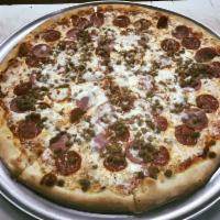 Meatlover's Pizza · Pepperoni, Canadian bacon, Italian sausage and hamburger.
