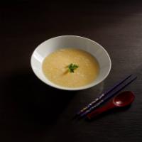 A7. Egg Drop Soup · Korean style egg drop soup. Includes eggs.