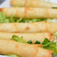 Rolled Cheese Pastry · Phyllo dough filled with feta cheese and parsley. (5pcs)