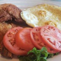 Pork Chops and Eggs · 2 lean center-cut pork chops and 2 eggs. Choice of grilled or Southern style breaded and dee...