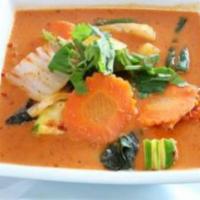 Pa-nang Curry · Panang Thai curry and coconut sauce with green bean, bell peppers and sweet basil. Served wi...