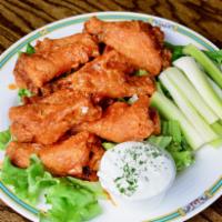 Buffalo Wings · Blue cheese and celery.