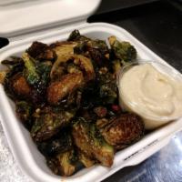 Fried Brussel Sprouts · Onion, craisin, roasted garlic aioli.