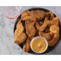 Chicken Tenders, Fries & 32 oz. Fountain Drink · 4 Chicken Tenders, Fries and a choice of sauces.