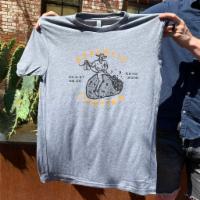 Cantina T-Shirt: Gray · front: Taco Cowboy. Back: Don't Mess w/ DC Either!