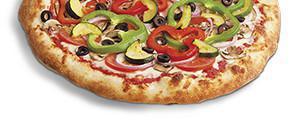 California Roasted Veggie Pizza · Organic tomato sauce, mozzarella, tomatoes, roasted red onions, bell peppers, roasted mushro...
