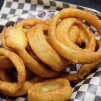 Onion Rings · 12 Beer battered onion rings served with choice of dipping sauce.