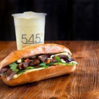 2.  Grilled Pork/Thịt Nướng · grilled pork, mayo, sliced cumber, cilantro, pickled carrots and daikon, jalapeño, grill sauce