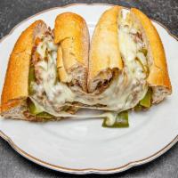 Philly Cheese Steak Hero · Your choice of beef sirloin or chicken breast, fresh bell peppers, onions, mushrooms and moz...