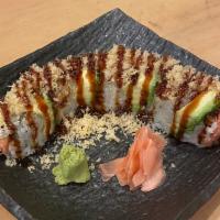Palatine Roll (Sushi Roll) · Spicy Tuna, Cucumber + Eel, Avocado, Tempura Flakes, Eel Sauce