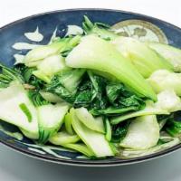 Aona Itame · Sauteed baby bok-choy.