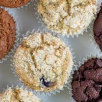 Lemon Blueberry Poppy Seed Muffin · *Contains almond & soy