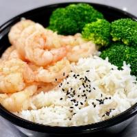 Garlic Shrimp Bowl · Garlic shrimp with your choice of rice, noodle, or salad.