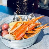 Snow Crab Bucket · 1 lb. snow crab legs, Phillips Chesapeake chicken sausage, corn on the cob & steamed red pot...