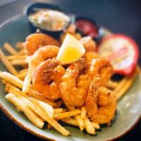 Fried Jumbo Shrimp · french fries & cole slaw