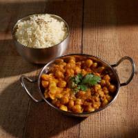  Taj Mahal Chana Masala Curry · A North Indian specialty, subtle flavors of chickpeas tempered with ginger.