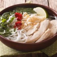 N07. Kow Piak (Chicken) · Homemade style soft string noodles with chicken and a choice of adding pork blood. Top with ...