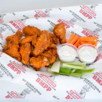 Buffalo Chicken Wings · Served with celery, carrots and ranch.