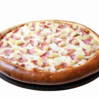 Hawaiian Pizza · Traditional tomato sauce, mozzarella cheese, Canadian bacon and pineapple.