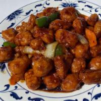 Honey Chicken · Deep-fried crispy chicken cooked with white onions and carrots in a honey glazed sauce. Hot ...