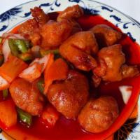 Sweet and Sour Shrimp · Deep-fried crispy shrimp cooked with bell peppers, carrots, and pineapple in sweet and sour ...