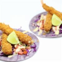 Panko Crusted Shrimp Tempura Tacos · 2 DELICIOUS tacos, customized and filling with your favorite toppings EXACTLY how you like it!