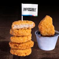 6 PIECE IMPOSSIBLE CHICKEN NUGGETS · 6 Crispy fried Impossible chicken nuggets; served with choice of dipping sauce