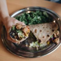 Soy Chicken Kati Roll · Before the Butcher Chicken, Carrot and Cabbage Slaw, Pickled Daikon, Mixed Greens in Coconut...