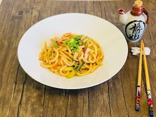 Yaki Udon · Udon noodle and vegetable stir fry.