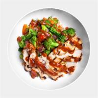 Cajun BBQ Bowl · Grilled all-natural Cajun chicken, broccoli, green onions, red peppers, red onions, and PH B...