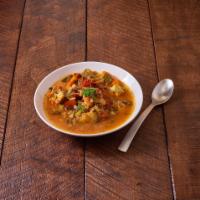 Minestrone Soup · Hearty vegetable soup. Add chicken, shrimp for an additional charge.