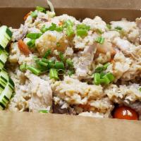 Chaiyo Fried Rice · Stir-fried jasmine rice, chicken, beef, pork, shrimp, eggs, onion, carrot, tomato, and house...