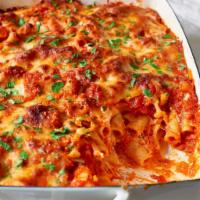 Baked Ziti · Ziti Pasta Baked in the oven With Our Home Made Marinara Sauce Mixed With Parmesan Cheese, R...