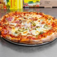 Meat Lover's Pizza · Salami, pepperoni, sausage, ham, meatballs and hamburger.
