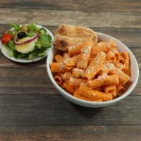 Rigatoni with Vodka · Served with side salad.