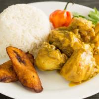 Curry Chicken. · Tender chicken simmered in flavorful curry.
