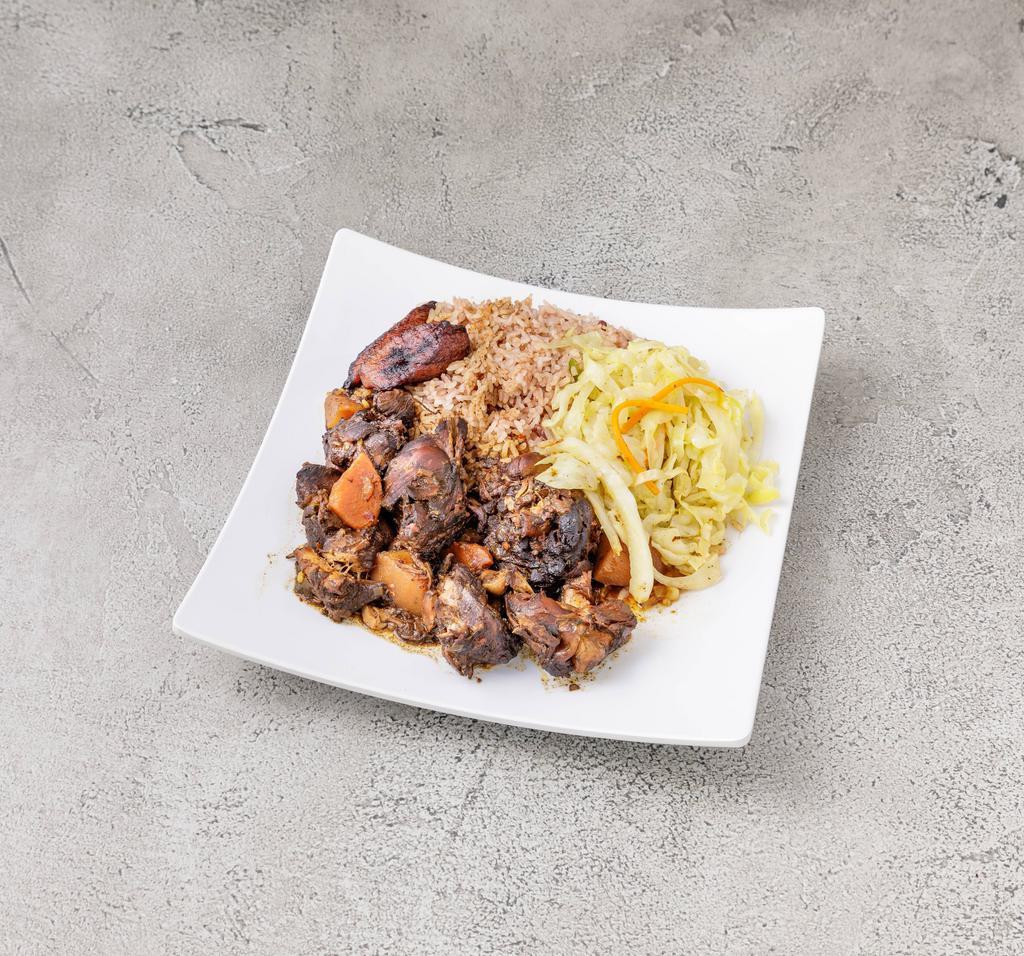 Brown Stew Chicken · LARGE SIZE ONLY. Mouth size pieces of bone-in chicken marinated in Jamaican spices cooked to perfection in a brown sauce.