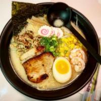 1. Tokyo Ramen · Pork broth, pork cha-shu, sukiyaki beef, shrimp and egg.