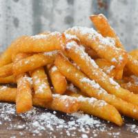 Funnel Cake Fries · Topped with powdered sugar.