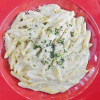 Pasta with Alfredo Sauce · Creamy Alfredo sauce served over your choice of pasta.